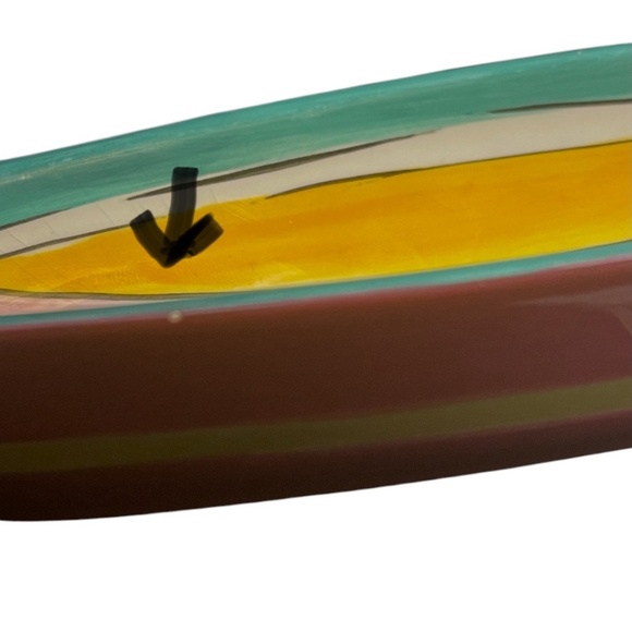 2 Clay Art Ceramic Surfboard Snack Plates Dip Bowls Days of Summer Fun Hang Ten - Picture 8 of 8